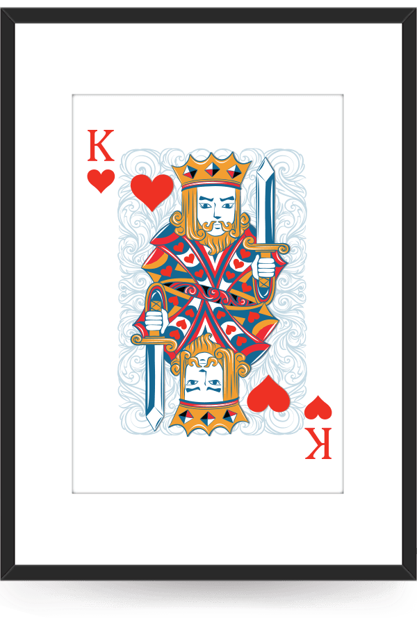 King of Hearts Playing Card Poster UK