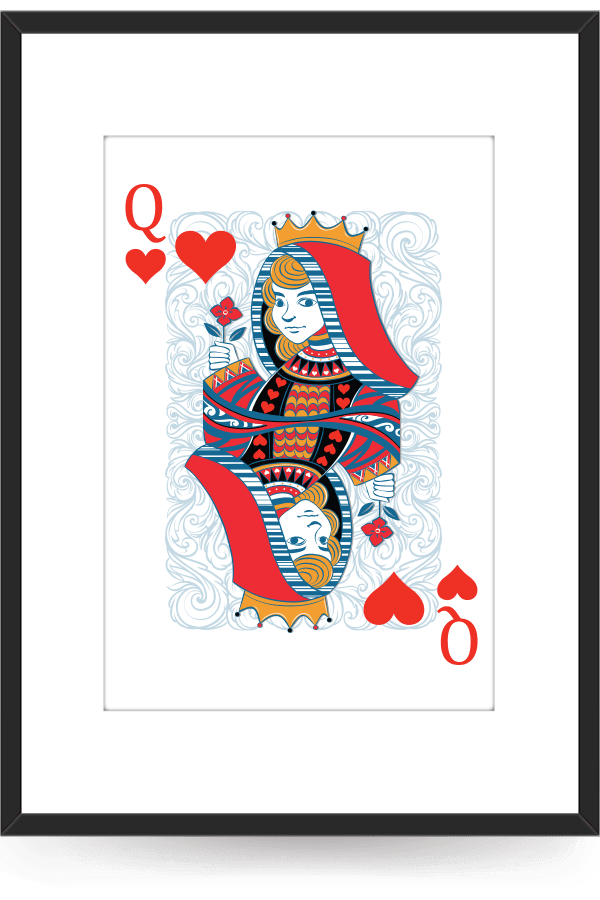 Queen of Hearts Card Poster